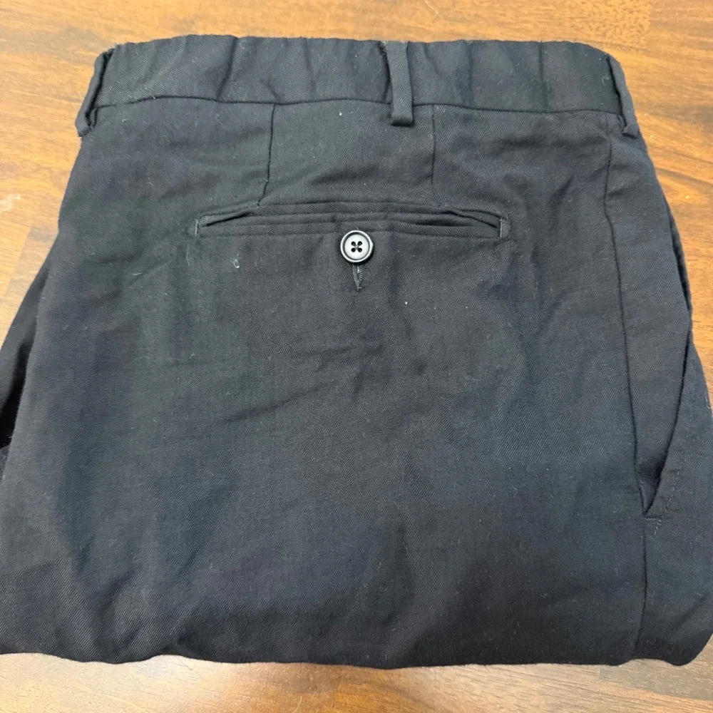 Santorelli Romeo Luxury Serge Black Virgin Wool Dress Pants Men 44 Made in Italy